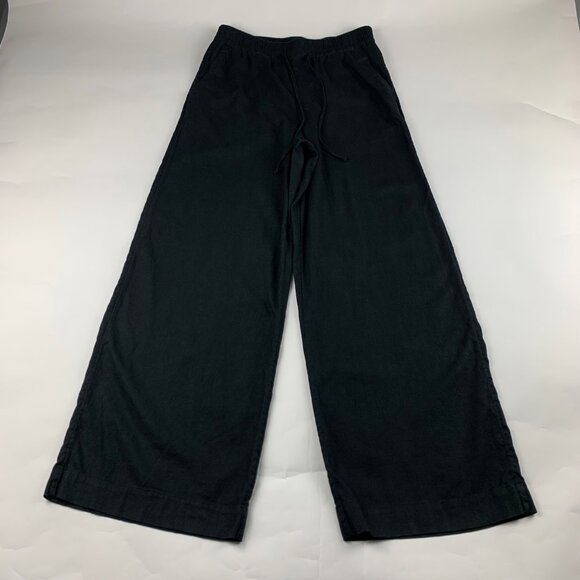 a new day Pants - A New Day Black Linen Blend Wide Leg Lounge Pant M